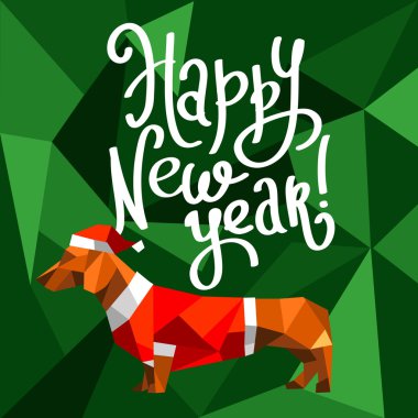 dachshund santa şapka içinde