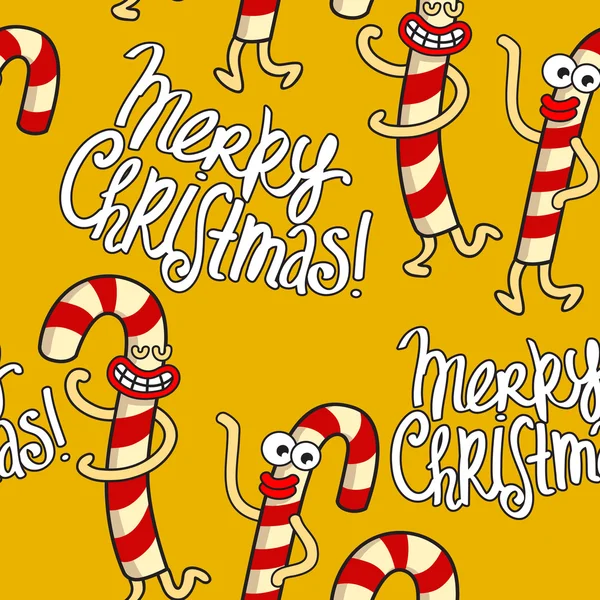 Wesołych Świąt z doodle cukierki — Wektor stockowy