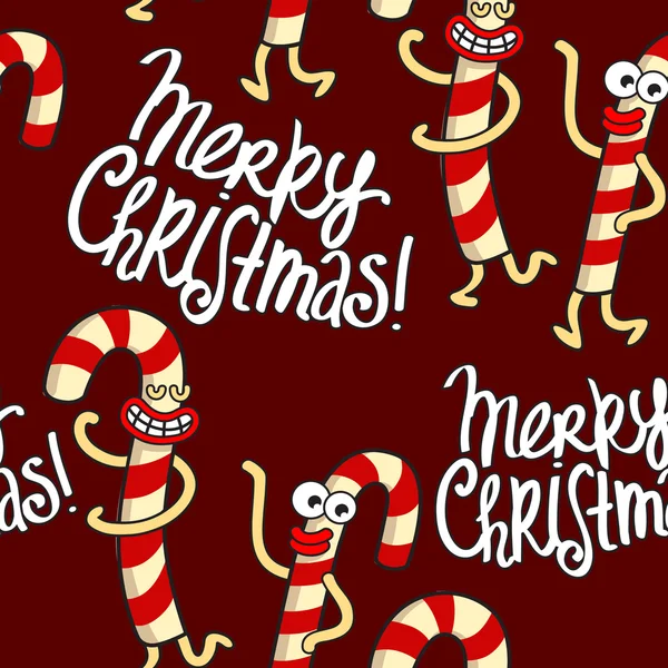 Feliz Natal com doces de doodle —  Vetores de Stock