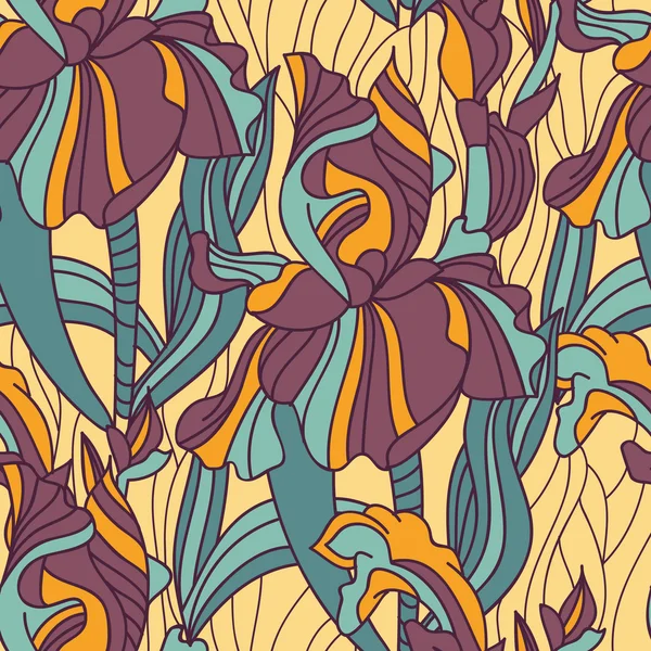 Fleurs abstraites d'iris — Image vectorielle