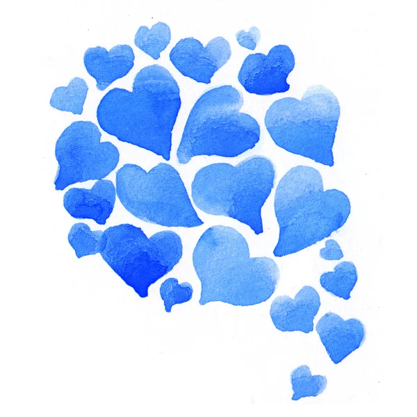 Akvarell szerelmes szívek — Stock Fotó