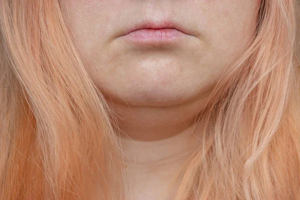 Close-up portrait of a girl with orange hair without makeup and skin retouching. — Stock Photo, Image