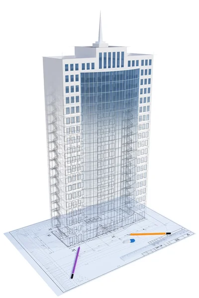 stock image Draft of office center-2