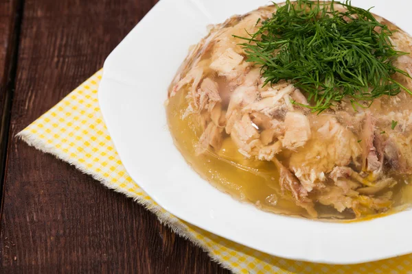 Aspic de carne de pollo, carne de res y cerdo — Foto de Stock