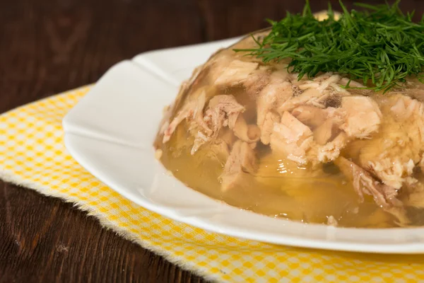 Aspic de carne de pollo, carne de res y cerdo — Foto de Stock