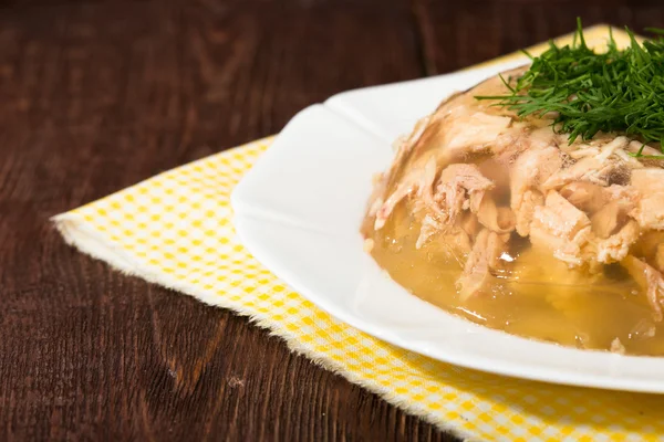 Aspic de carne de pollo, carne de res y cerdo — Foto de Stock