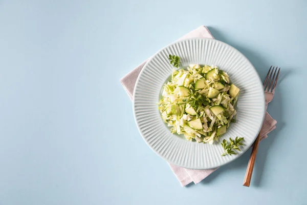Gesunder Salat Detox Spring Veganer Salat Mit Kohl Gurken Grünen — Stockfoto