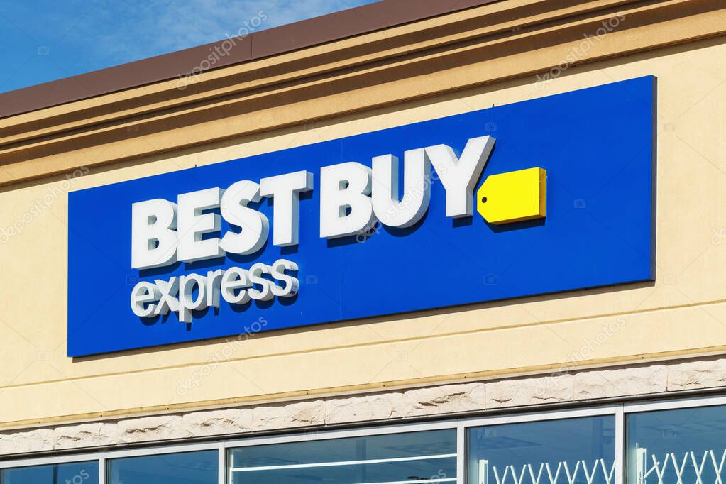 Elmsdale, Canada - September 02, 2025: Best Buy Express storefront. Best Buy Express was formerly The Source and has been re-branded in co-operation with Best Buy Inc.