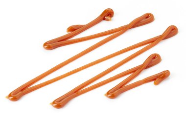 Beyaz zemin üzerine Karamel Sos