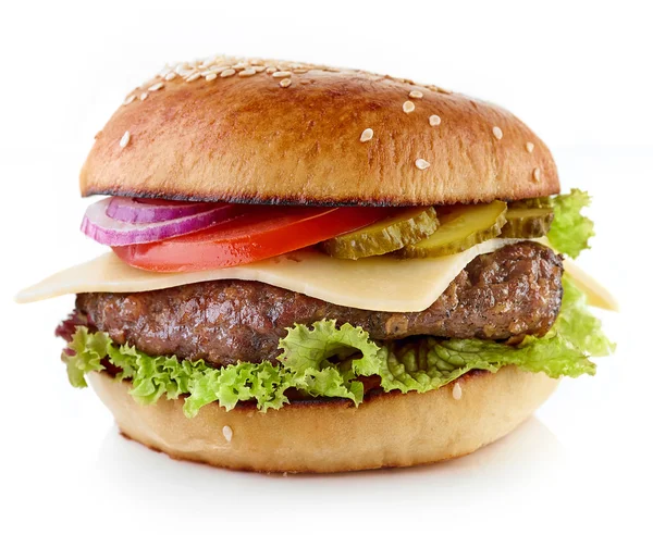 Cheeseburger sur fond blanc — Photo