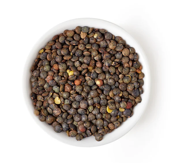 上から白、分離した乾燥豆のボウル — ストック写真