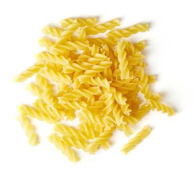 Yukarıdaki beyaz izole makarna penne