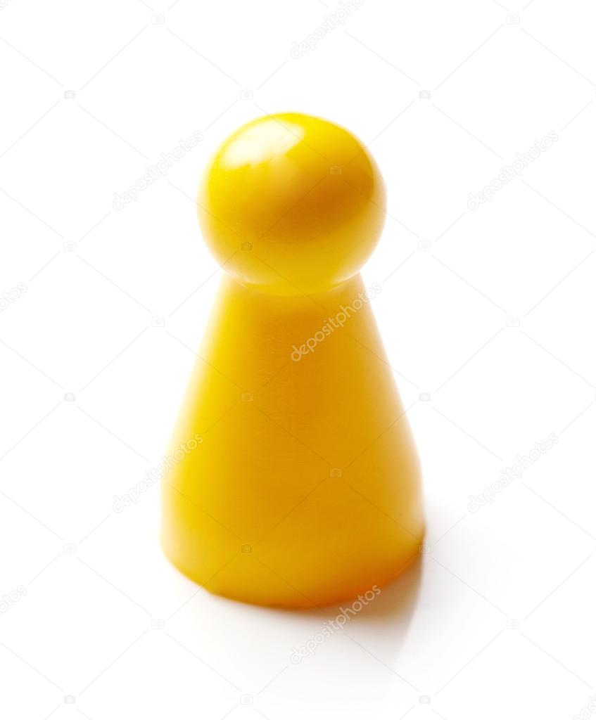 Yellow board game piece isolated on white — Stock Photo © bigacim.gmail
