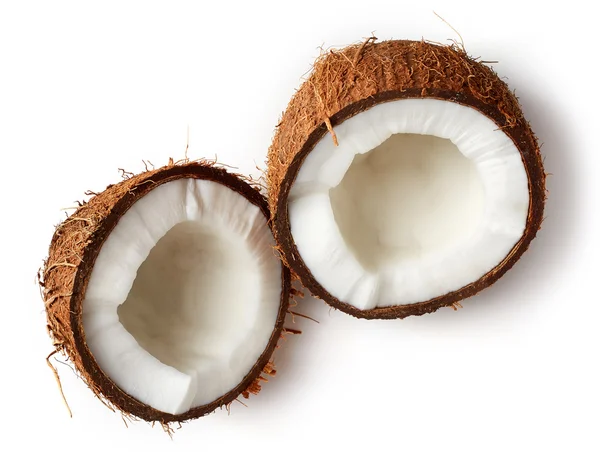 Kokosnoot close-up geïsoleerd op wit — Stockfoto