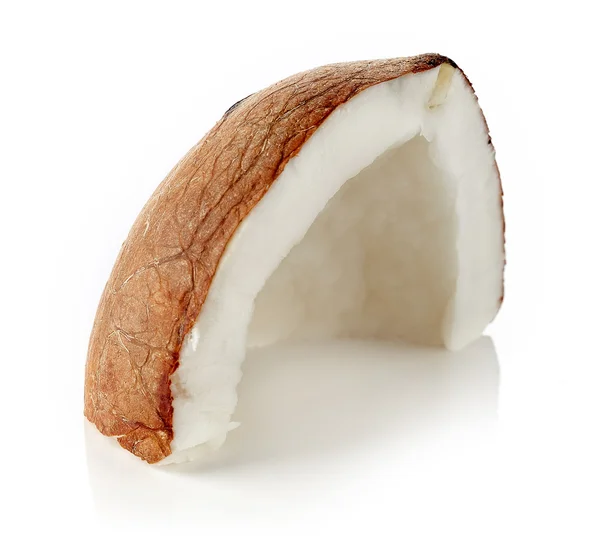 Kawałek kokosa na białym tle — Zdjęcie stockowe