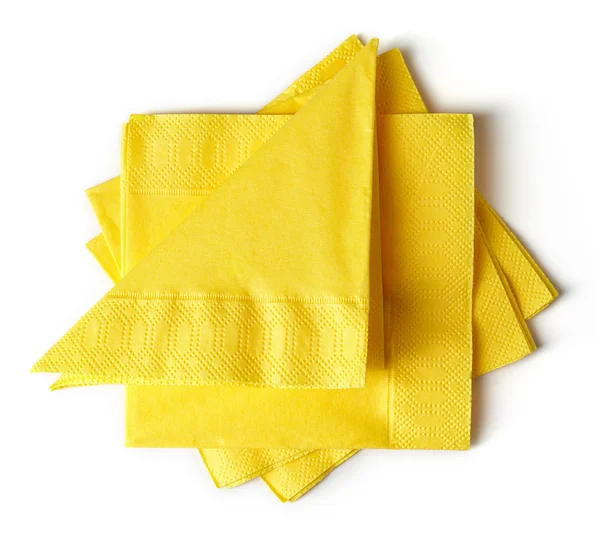 Серветки паперові жовті — стокове фото