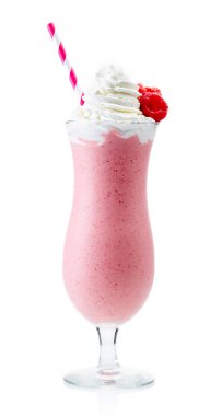 Krem şanti ve ahududu, ahududu milkshake bardak ben