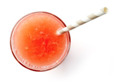 bardak taze greyfurt suyu yukarıdan beyaz izole