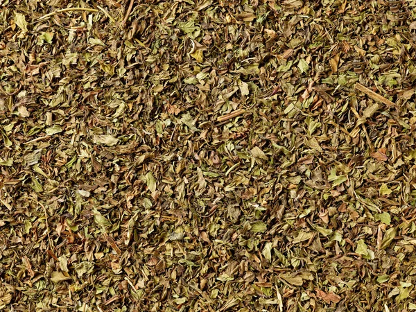 Dried Peppermint Tea Leaves Background Flat View — Stock Photo, Image