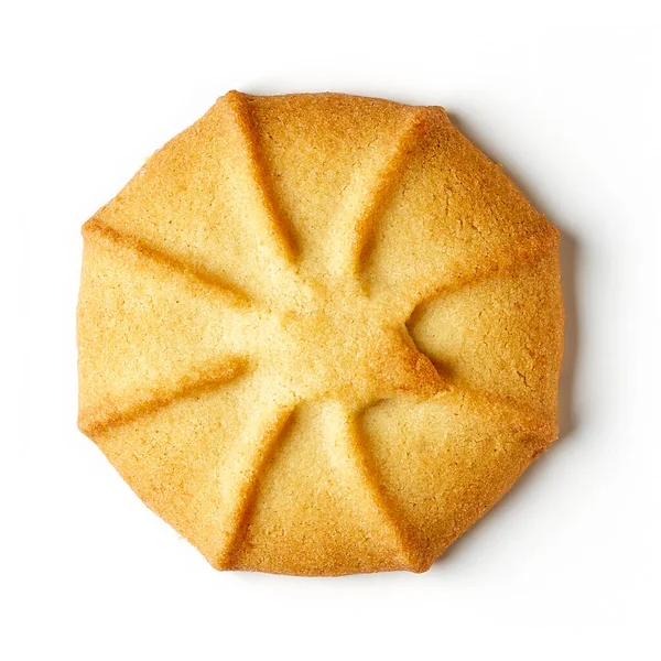 Galleta Mantequilla Danesa Aislada Sobre Fondo Blanco Vista Superior — Foto de Stock