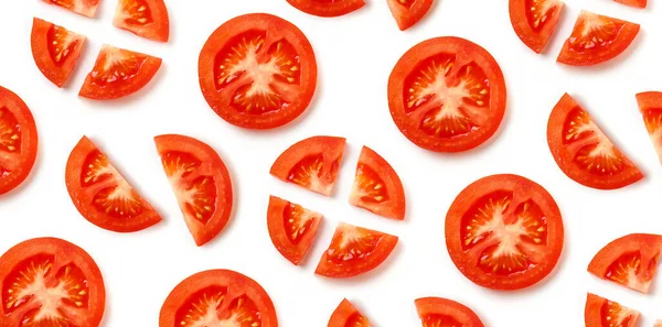 Modèle Tomate Rouge Frais Isolé Sur Fond Blanc Vue Dessus — Photo