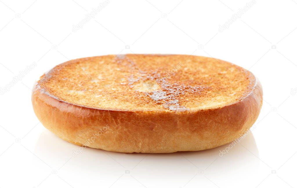 Burger bread bottom isolated on white background