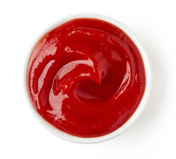 Ketchup vagy paradicsom mártás, fehér háttér — Stock Fotó