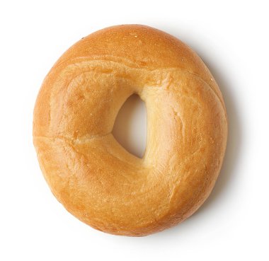Beyaz arkaplanda taze simit