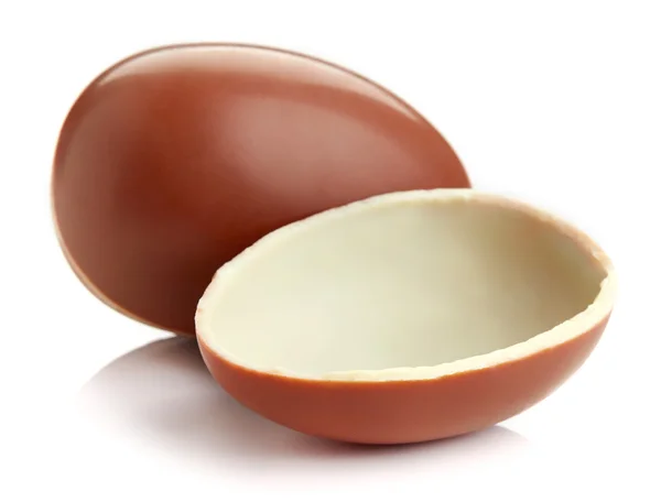 Jajka z czekolady, na białym tle — Zdjęcie stockowe