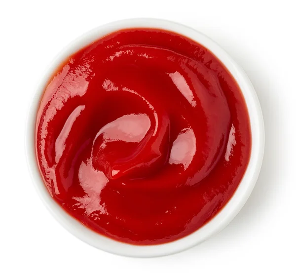 Ketchup or tomato sauce on white background — Stock Photo, Image