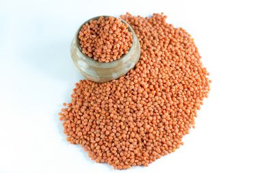 Lentil daal pulse orange isolated on white backround useful busi clipart