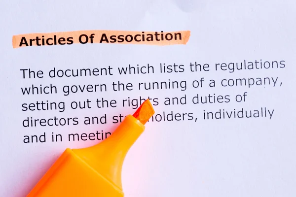 articles of association useful business word