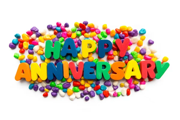 Happy anniversary useful business word — Stock Photo, Image