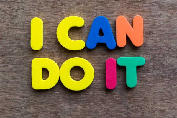I can do it words in wood background useful business word — Stock Photo, Image