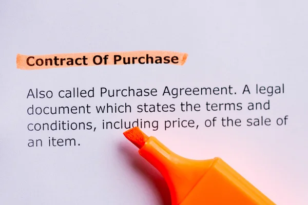 購入役に立つビジネス単語の契約 — ストック写真
