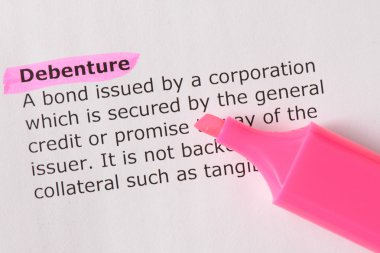 Debenture yararlı iş kelime