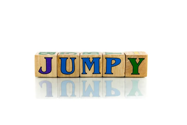 Jumpy полезное деловое слово — стоковое фото