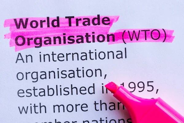 Organización del comercio mundial palabra útil del negocio Fotos de stock libres de derechos
