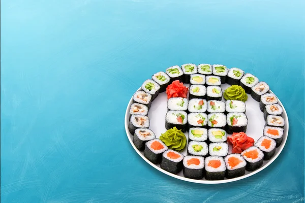 Sushi tekercs nagy készlet — Stock Fotó