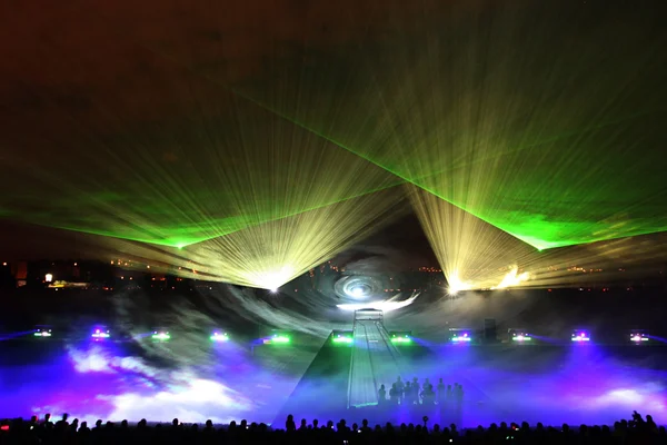 'S avonds Laser show — Stockfoto