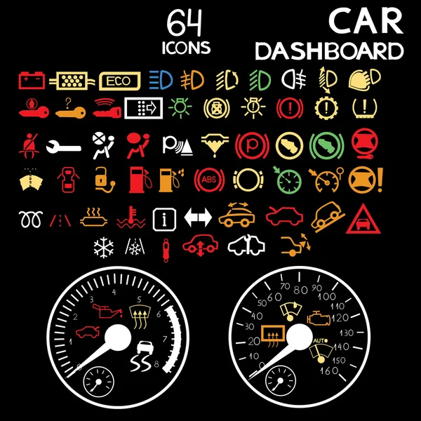 Auto dashboard pictogrammen — Stockvector