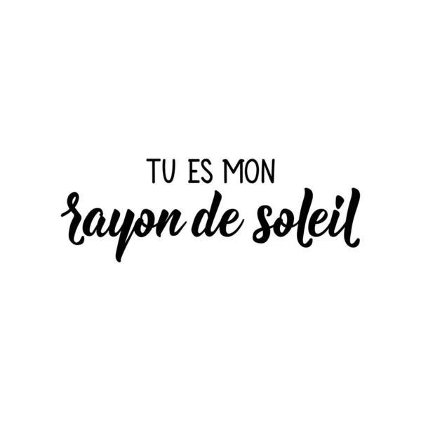 Французька Писемність Переклад Французької Мій Промінь Сонця Елемент Флаєрів Прапорів — стоковий вектор