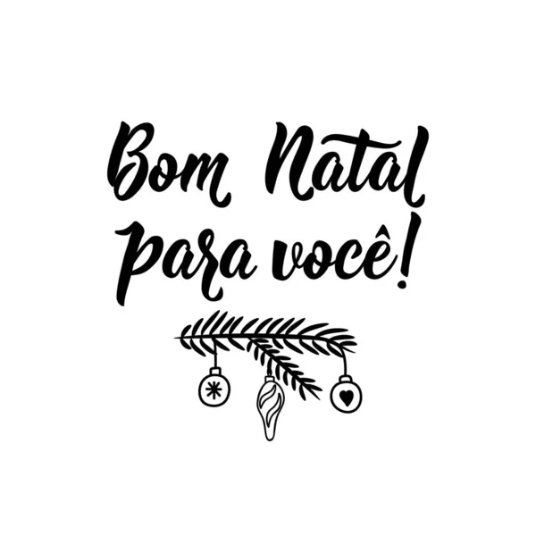 Letras Navideñas Brasileñas Traducción Del Portugués Feliz Navidad Para Usted — Vector de stock