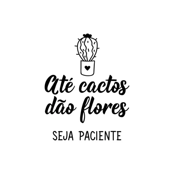 Бразильська Література Переклад Португальської Навіть Кактуси Дає Квіти Будь Терплячим — стоковий вектор