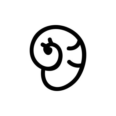 Tek elle çizilmiş kabuk. Doodle vektör çizimi. Beyaz bir arkaplanda izole edilmiş.