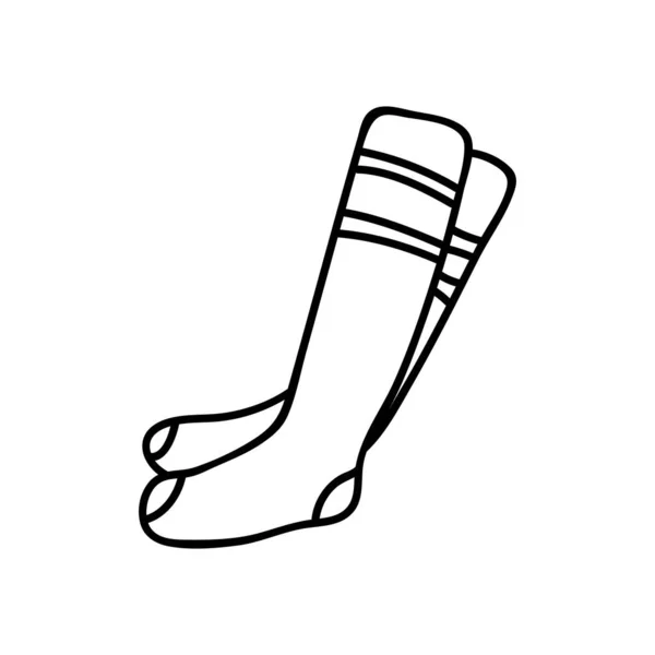 Tek Çizilmiş Bir Çift Çorap Doodle Vektör Çizimi Beyaz Bir — Stok Vektör