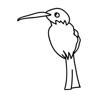 Tek el çizilmiş sinekkuşu. Doodle vektör çizimi. Beyaz bir arkaplanda izole edilmiş.