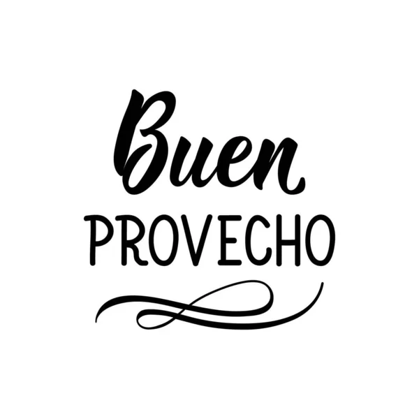 Buen Provecho Lettering Translation Spanish Enjoy Your Meal Element Flyers — Stock Vector