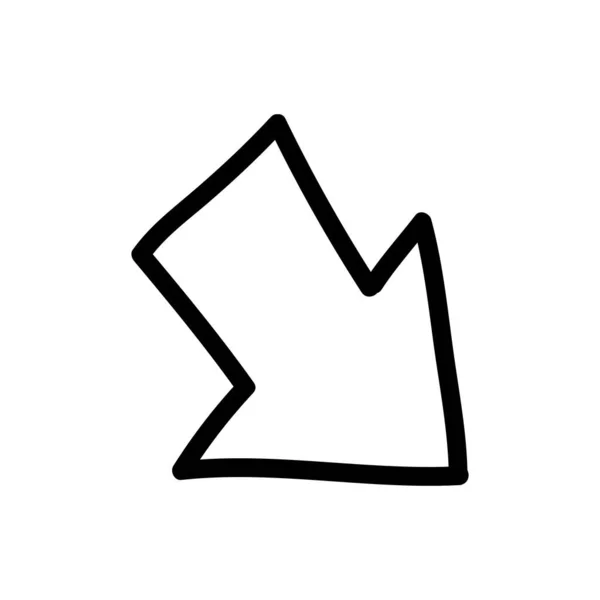 Flecha Desenhada Mão Ilustração Vetorial Doodle Isolar Fundo Branco — Vetor de Stock