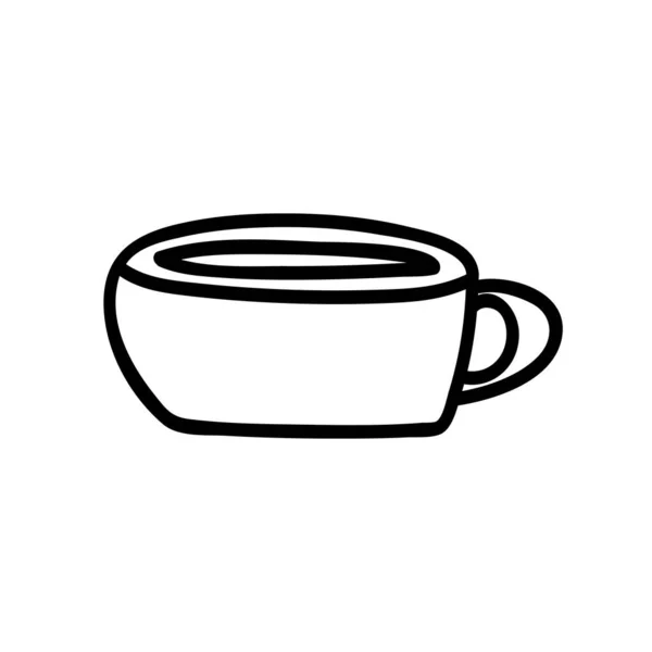 一杯咖啡 卡布奇诺 巧克力 美洲咖啡或茶 数字矢量图解 被白色背景隔离 — 图库矢量图片